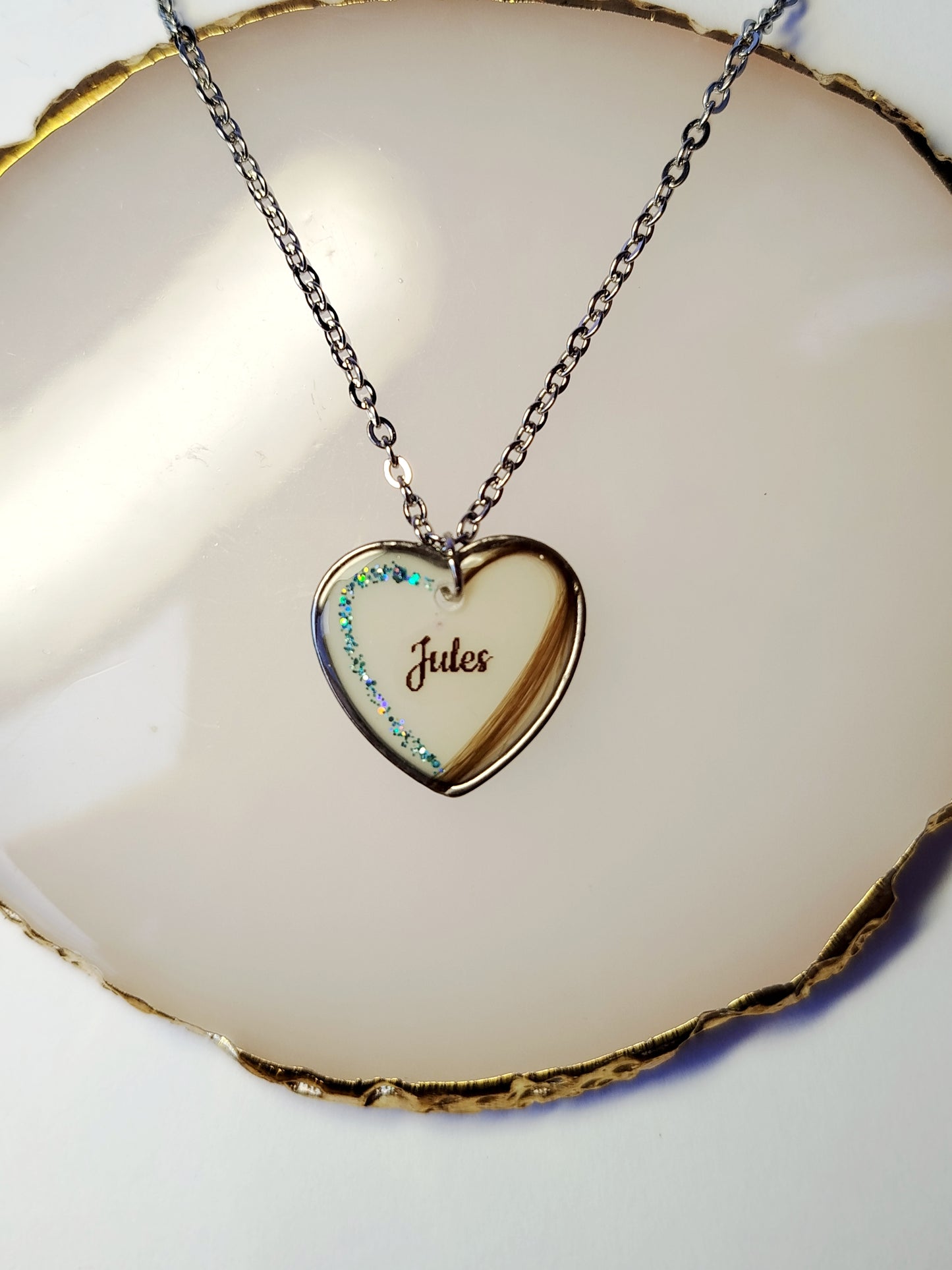 Collier Coeur - Lait maternel et/ou mèche de cheveux