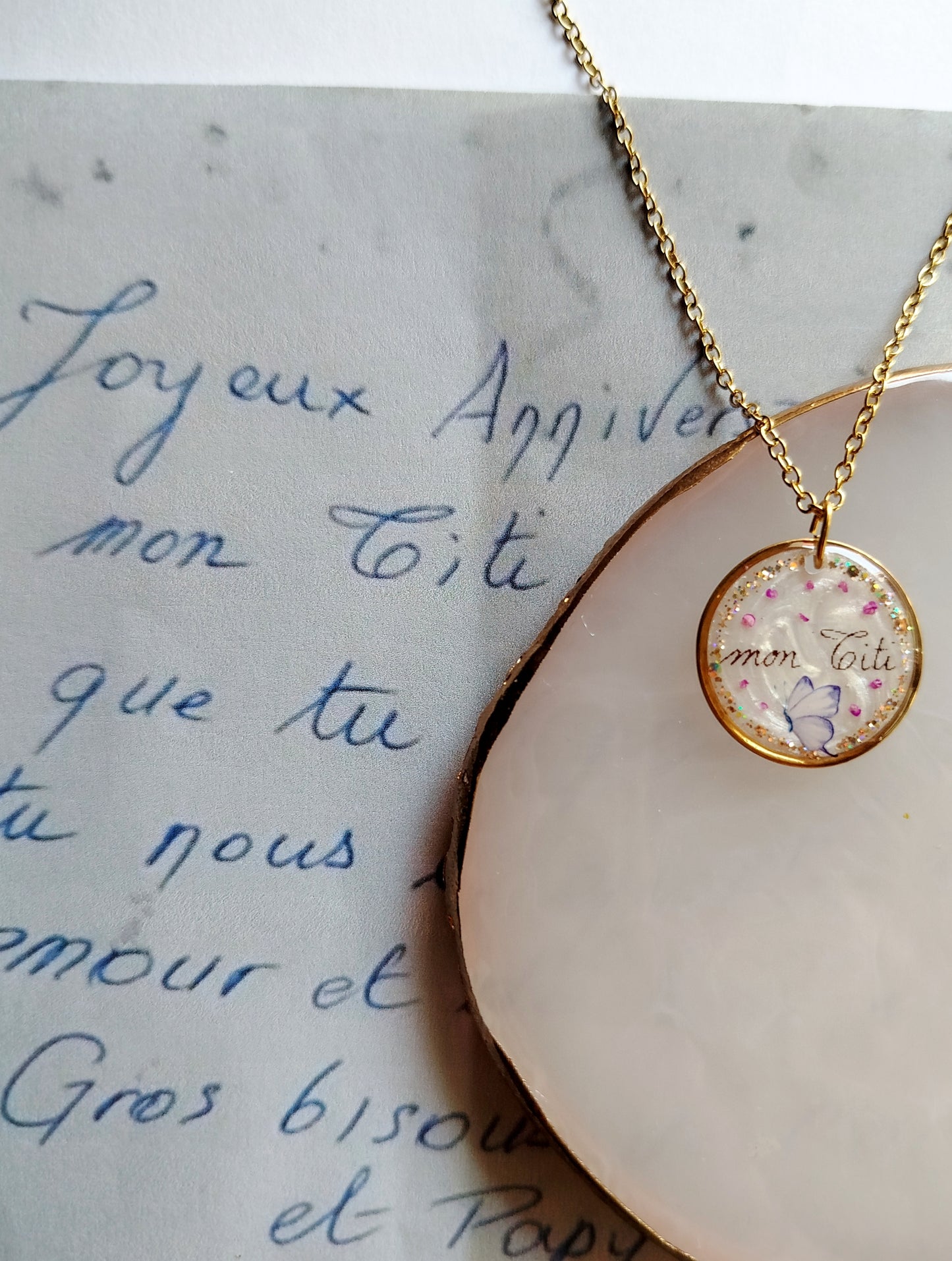 Collier - Souvenir d'une lettre manuscrite