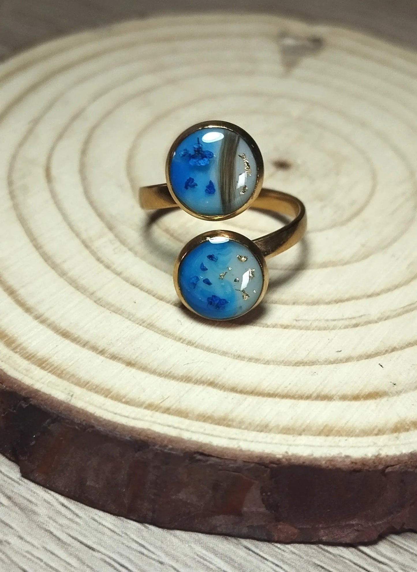 Bague double - Lait maternel et/ou mèche de cheveux