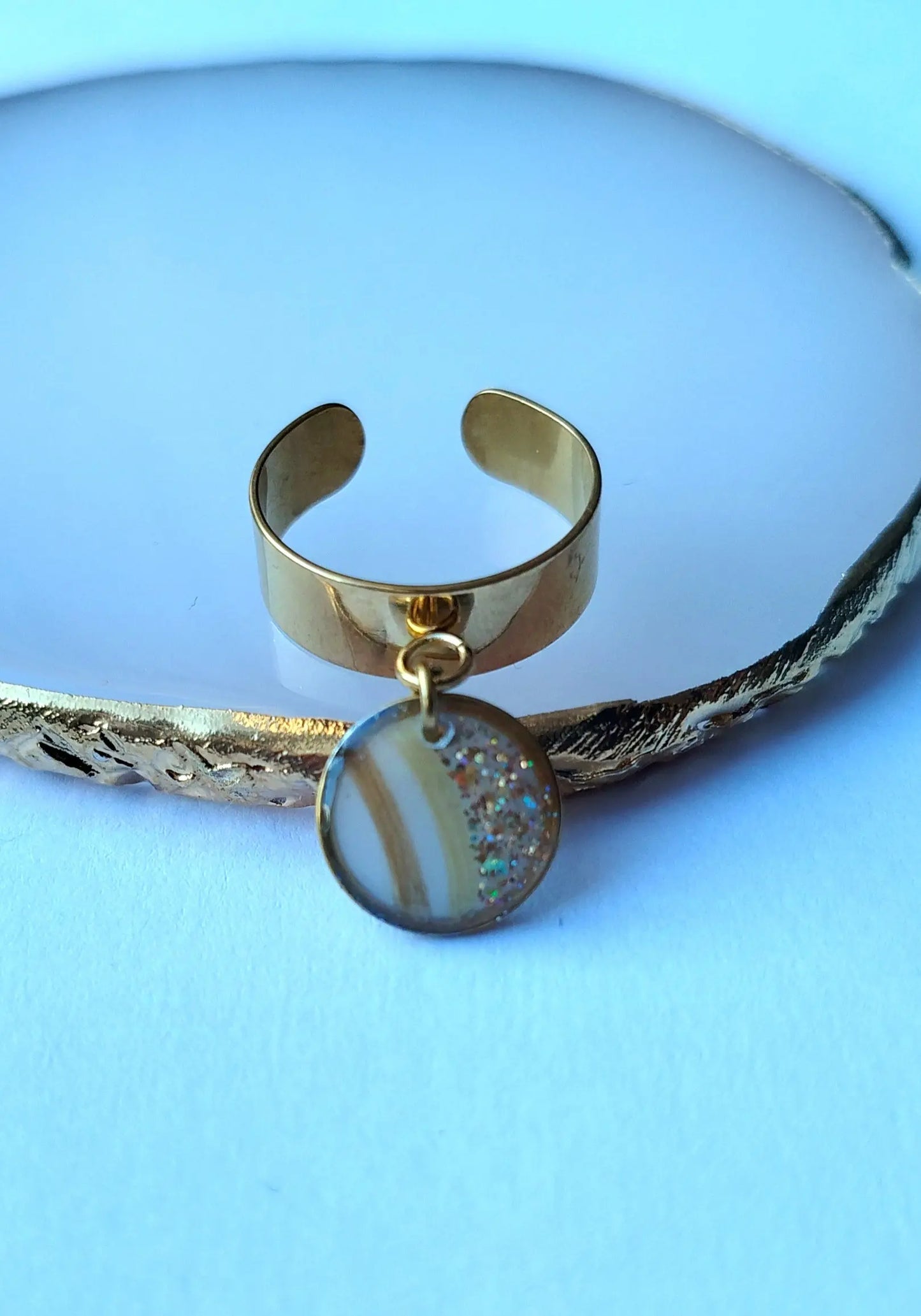 Bague Pendante Forme - Lait maternel et/ou mèche de cheveux