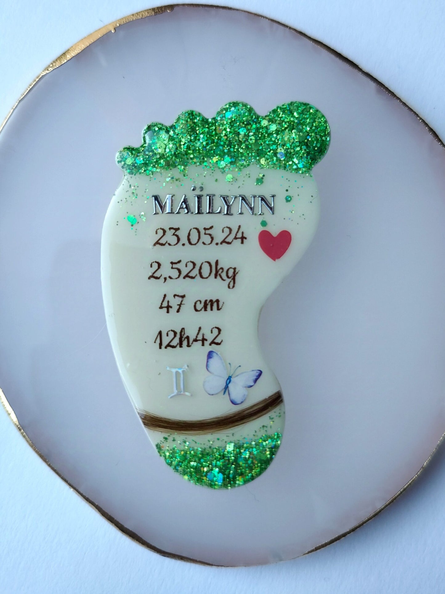 Pied - Lait maternel et/ou mèche de cheveux