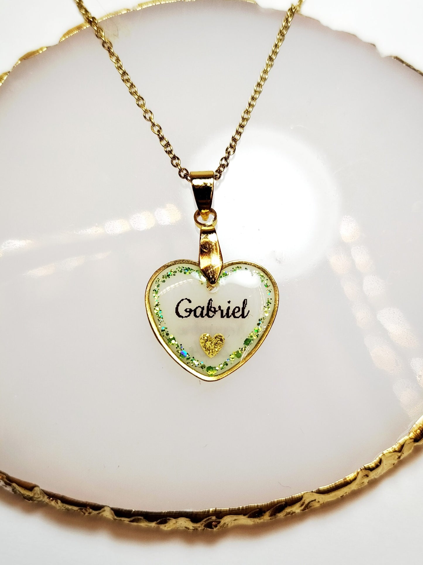 Collier Coeur - Lait maternel et/ou mèche de cheveux