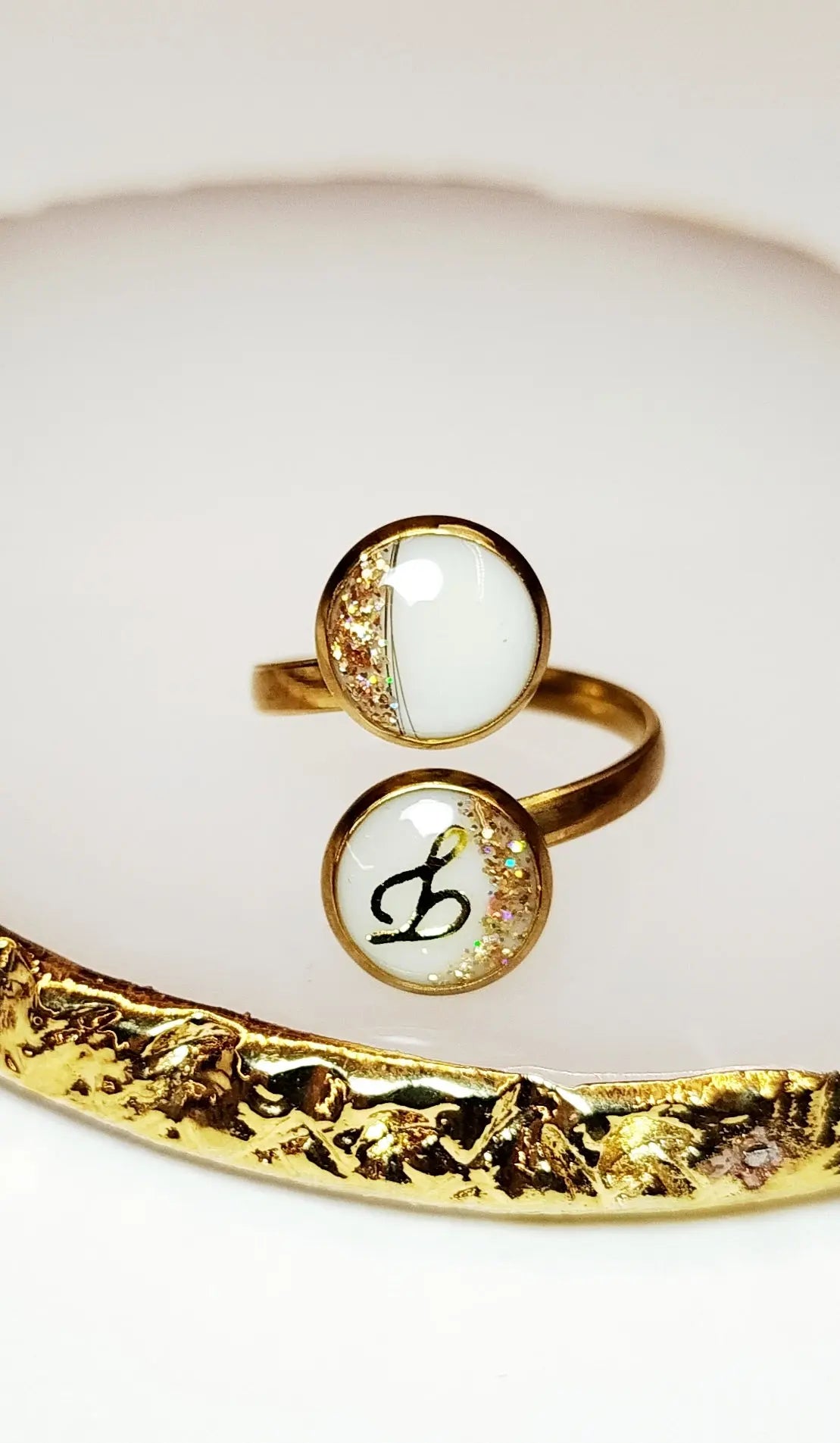 Bague double - Lait maternel et/ou mèche de cheveux