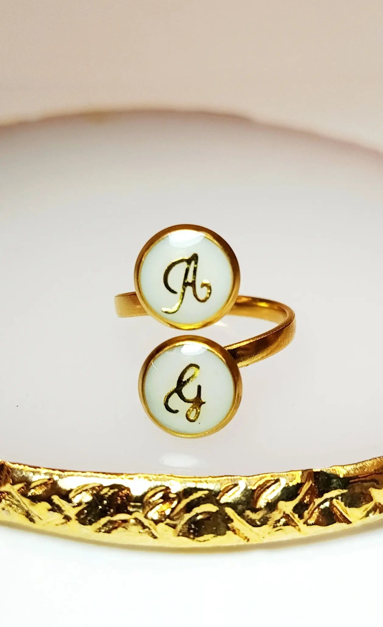 Bague double - Lait maternel et/ou mèche de cheveux