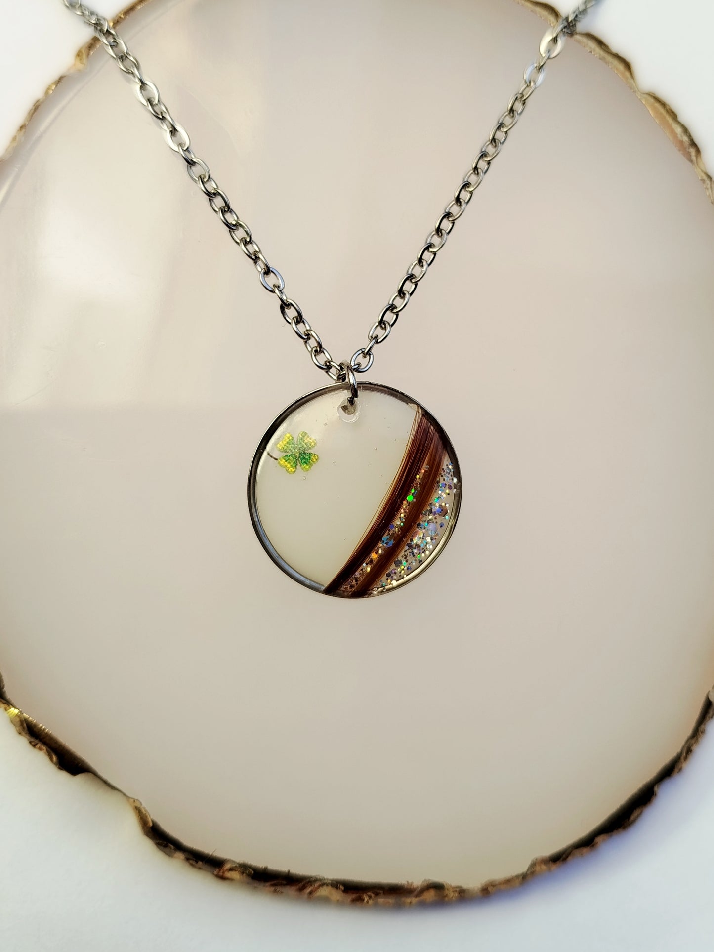 Collier Rond Acier - Lait maternel et/ou mèche de cheveux