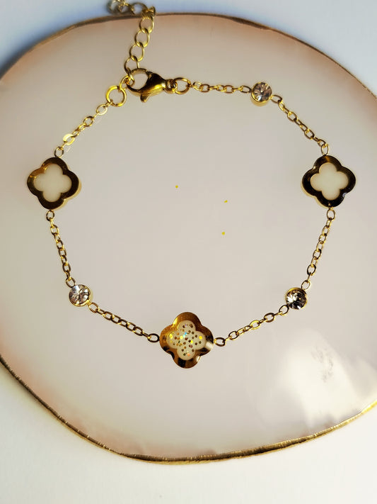 Bracelet 3 trèfles - Lait maternel et/ou mèche de cheveux