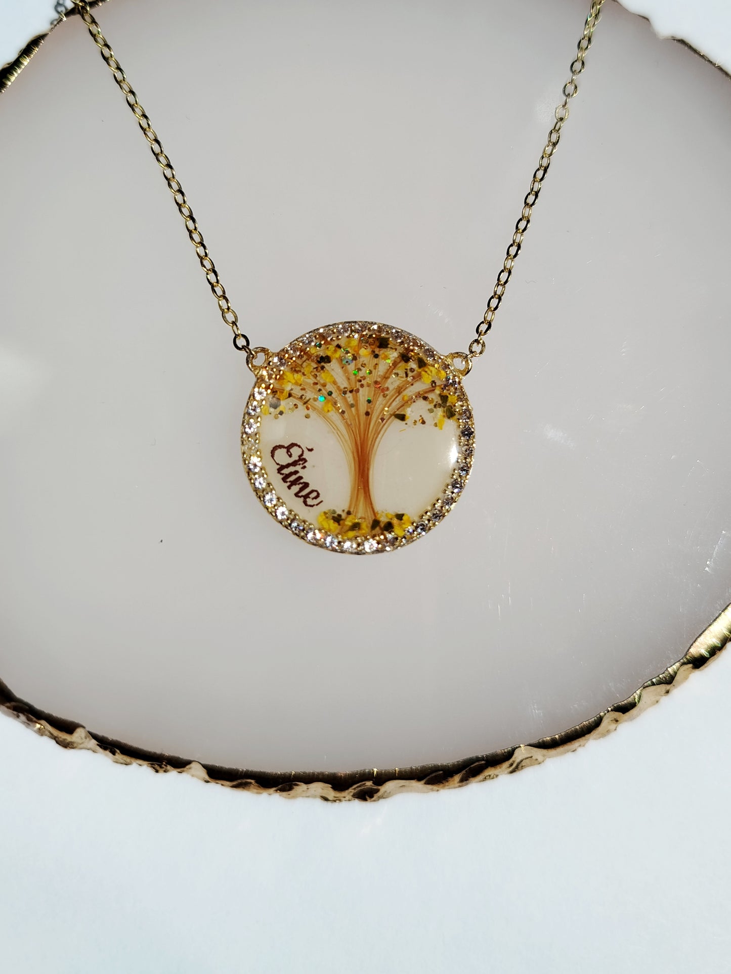 Collier Rond Argent - Lait maternel et/ou mèche de cheveux