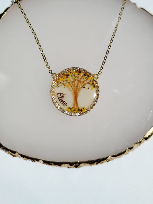 Collier Rond Argent - Lait maternel et/ou mèche de cheveux