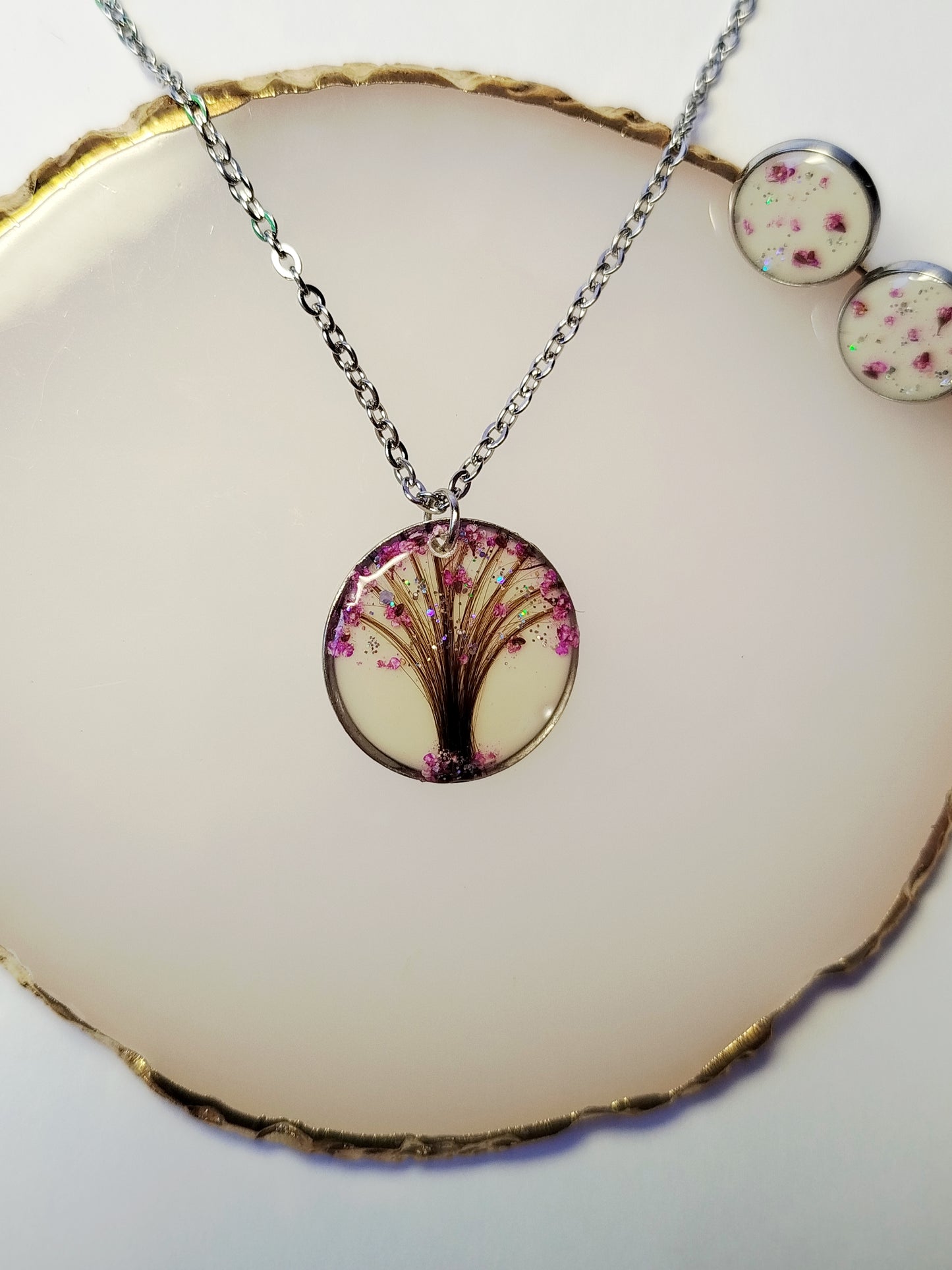Collier Rond Acier - Lait maternel et/ou mèche de cheveux
