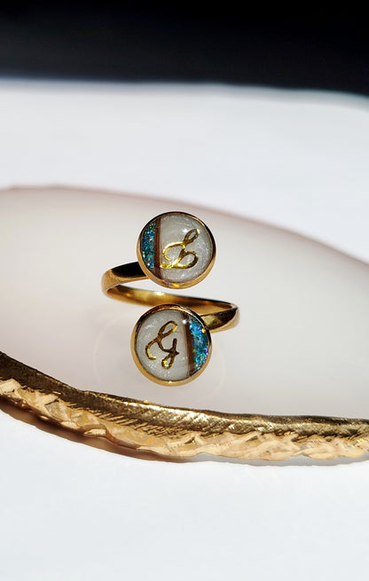 Bague double - Lait maternel et/ou mèche de cheveux
