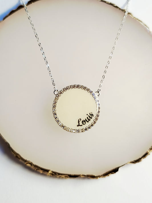 Collier Rond Argent - Lait maternel et/ou mèche de cheveux