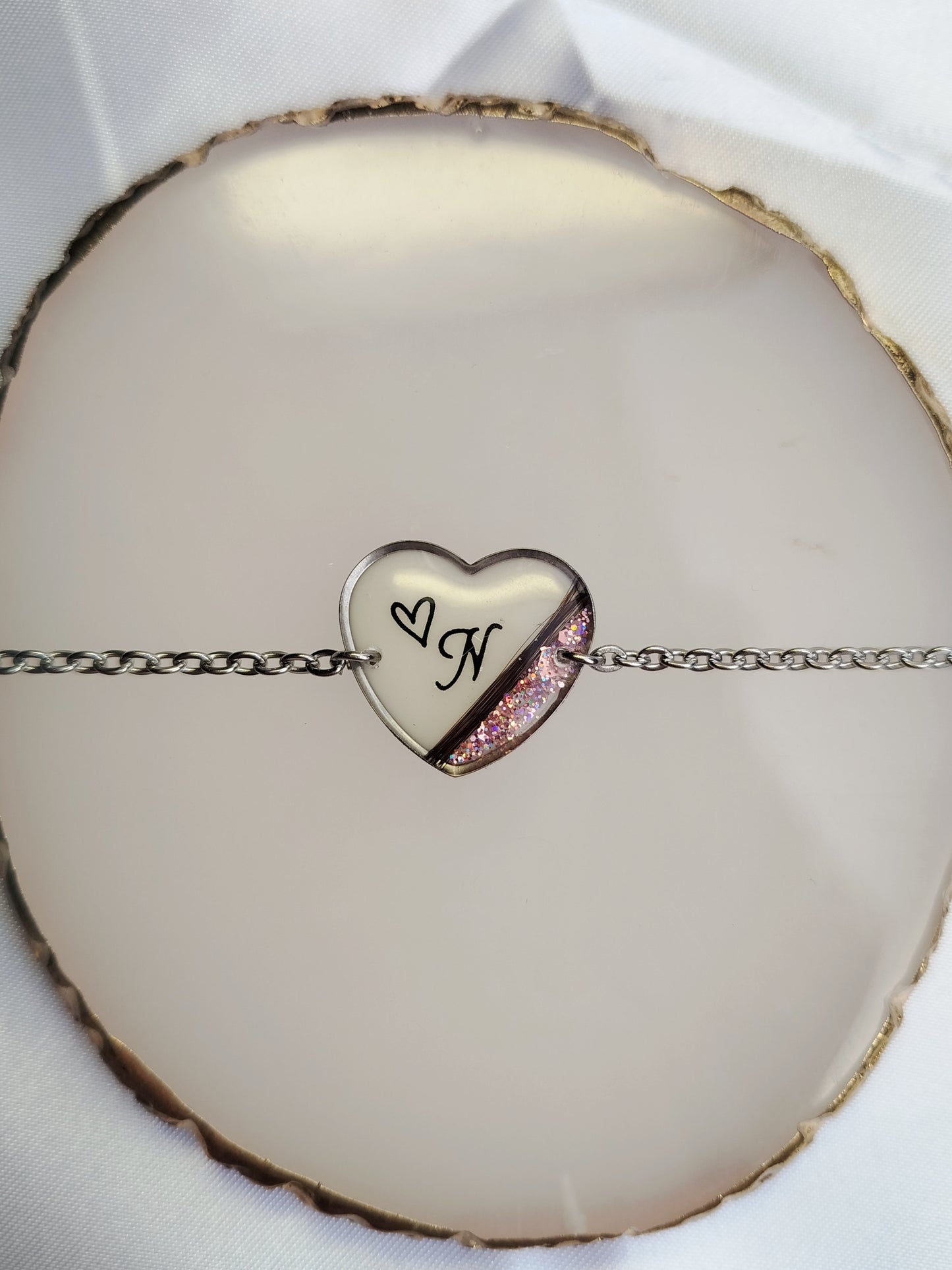 Bracelet Formes Acier - Lait maternel et/ou mèche de cheveux