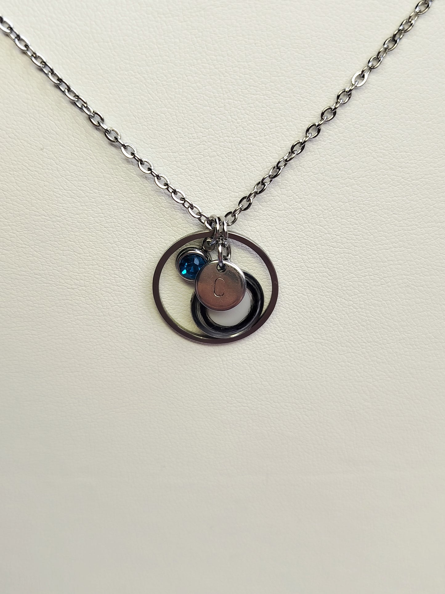 Collier Rond Gravure & Pierres - Lait maternel et/ou mèche de cheveux