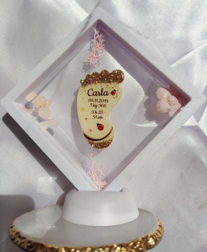 Cadre Pied ou Coeur  - Lait maternel et/ou mèche de cheveux