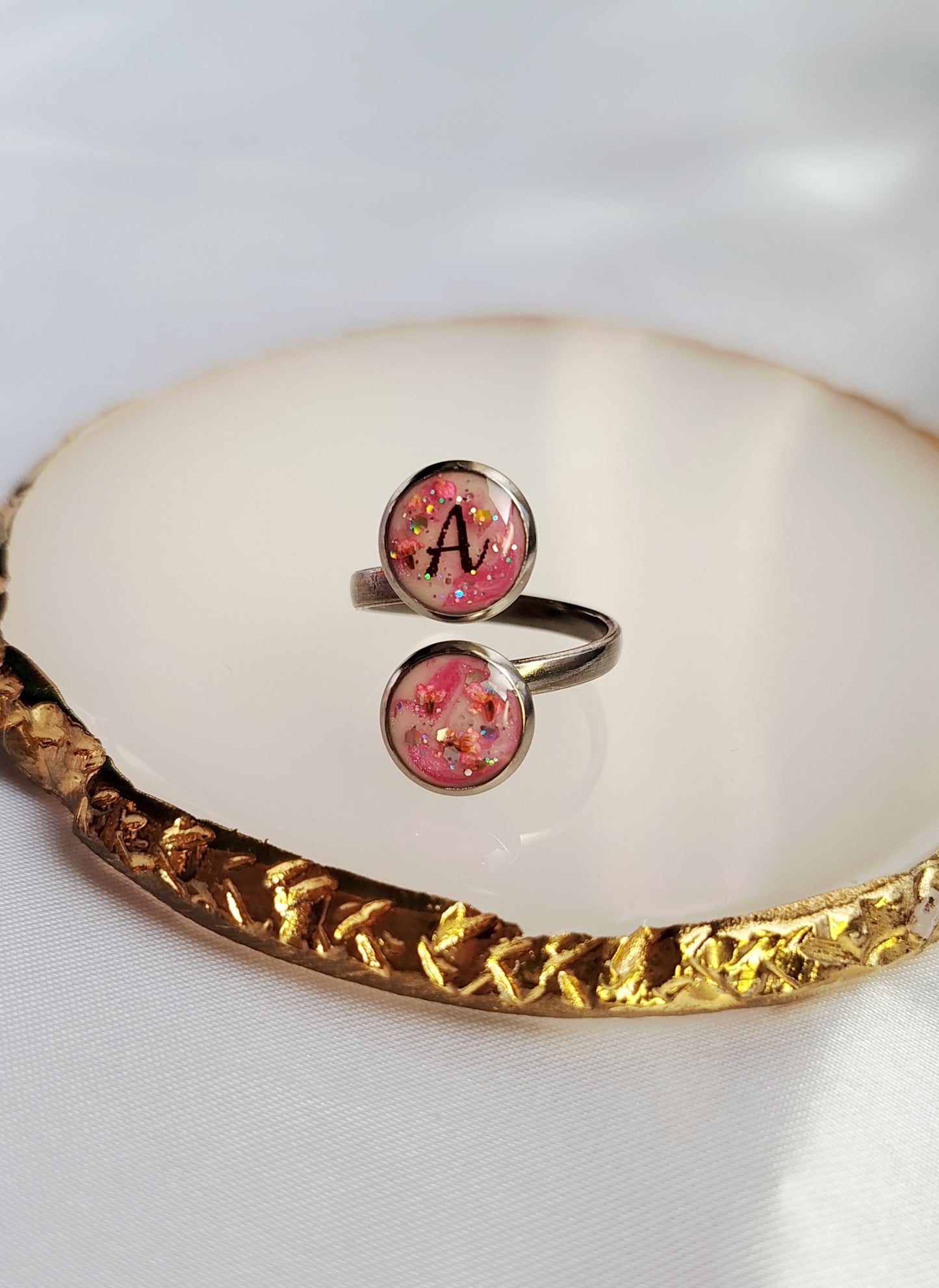 Bague double - Lait maternel et/ou mèche de cheveux