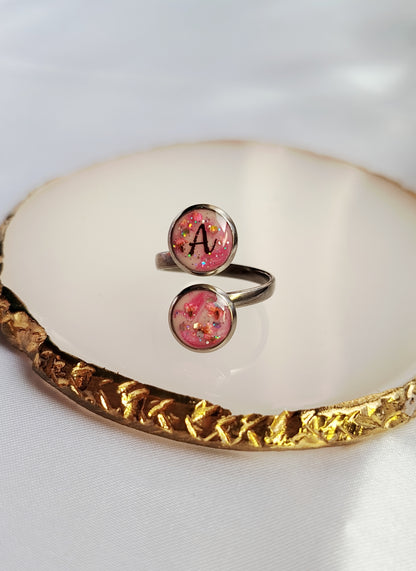 Bague double - Lait maternel et/ou mèche de cheveux