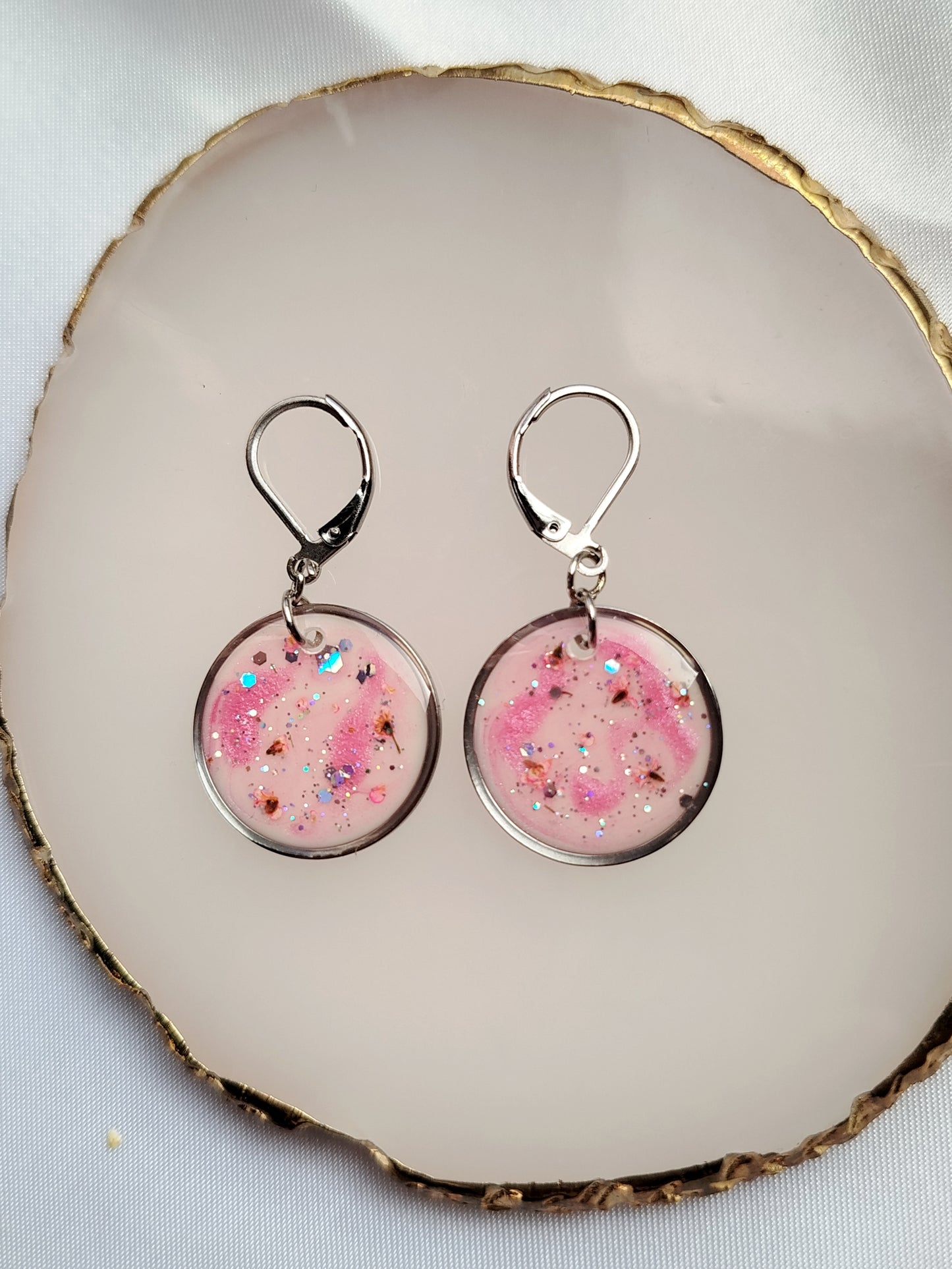 Boucles d'oreilles dormeuses - Lait maternel et/ou mèche de cheveux