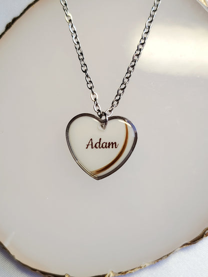 Collier Coeur - Lait maternel et/ou mèche de cheveux