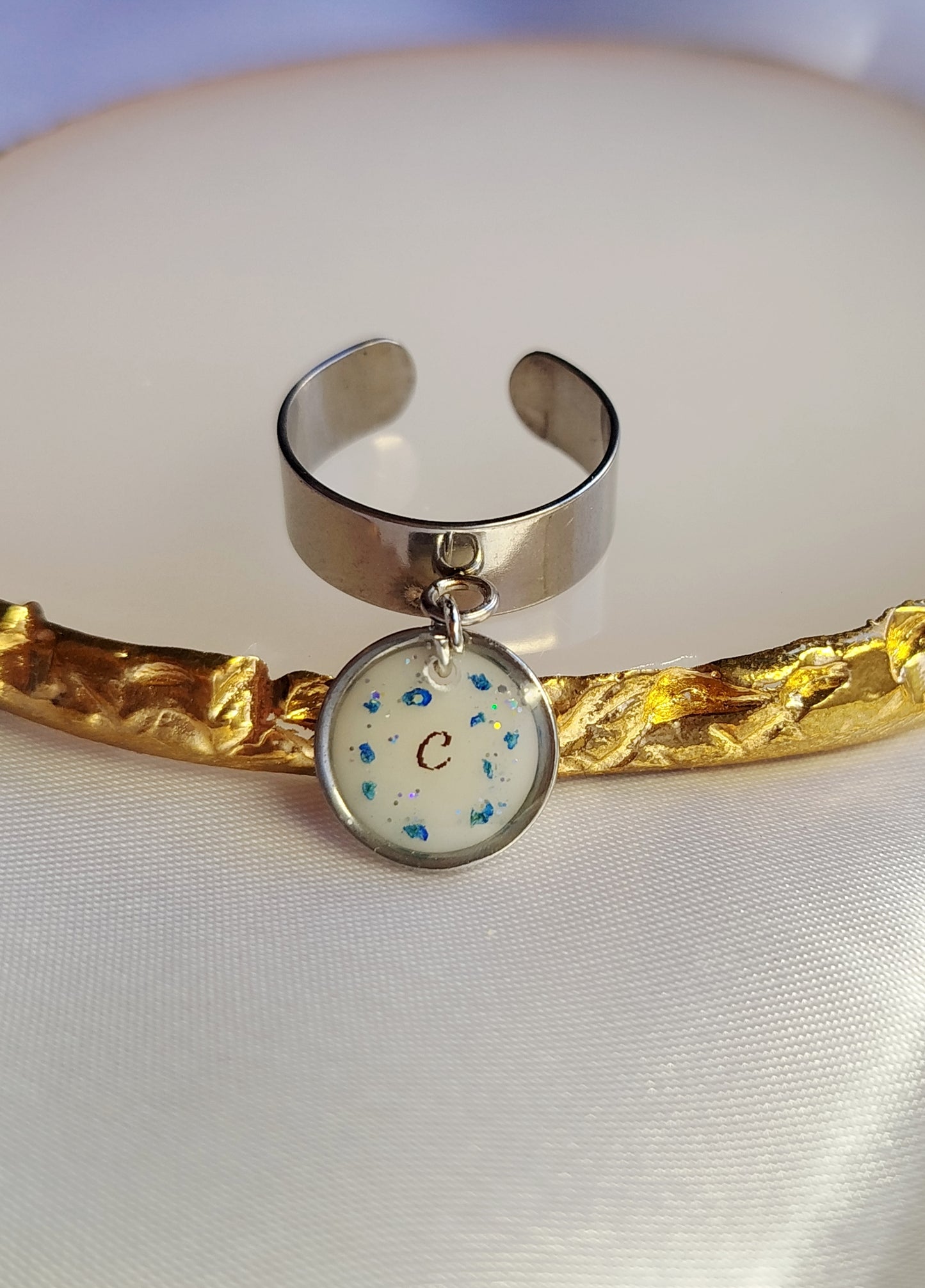 Bague Pendante Forme - Lait maternel et/ou mèche de cheveux