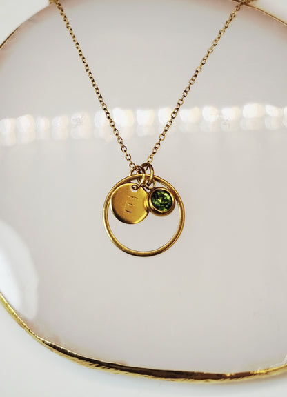 Collier gravé rond