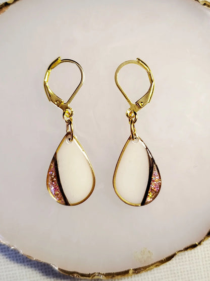 Boucles d'oreilles dormeuses - Lait maternel et/ou mèche de cheveux