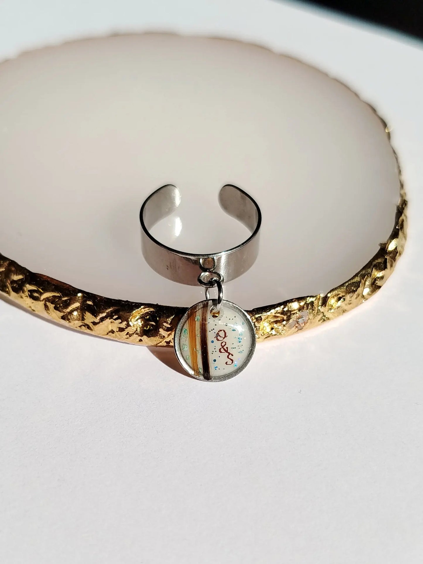 Bague Pendante Forme - Lait maternel et/ou mèche de cheveux