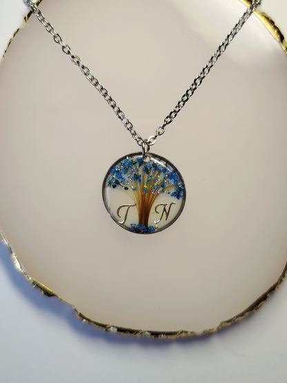 Collier Rond Acier - Lait maternel et/ou mèche de cheveux