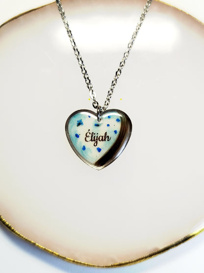 Collier Coeur - Lait maternel et/ou mèche de cheveux