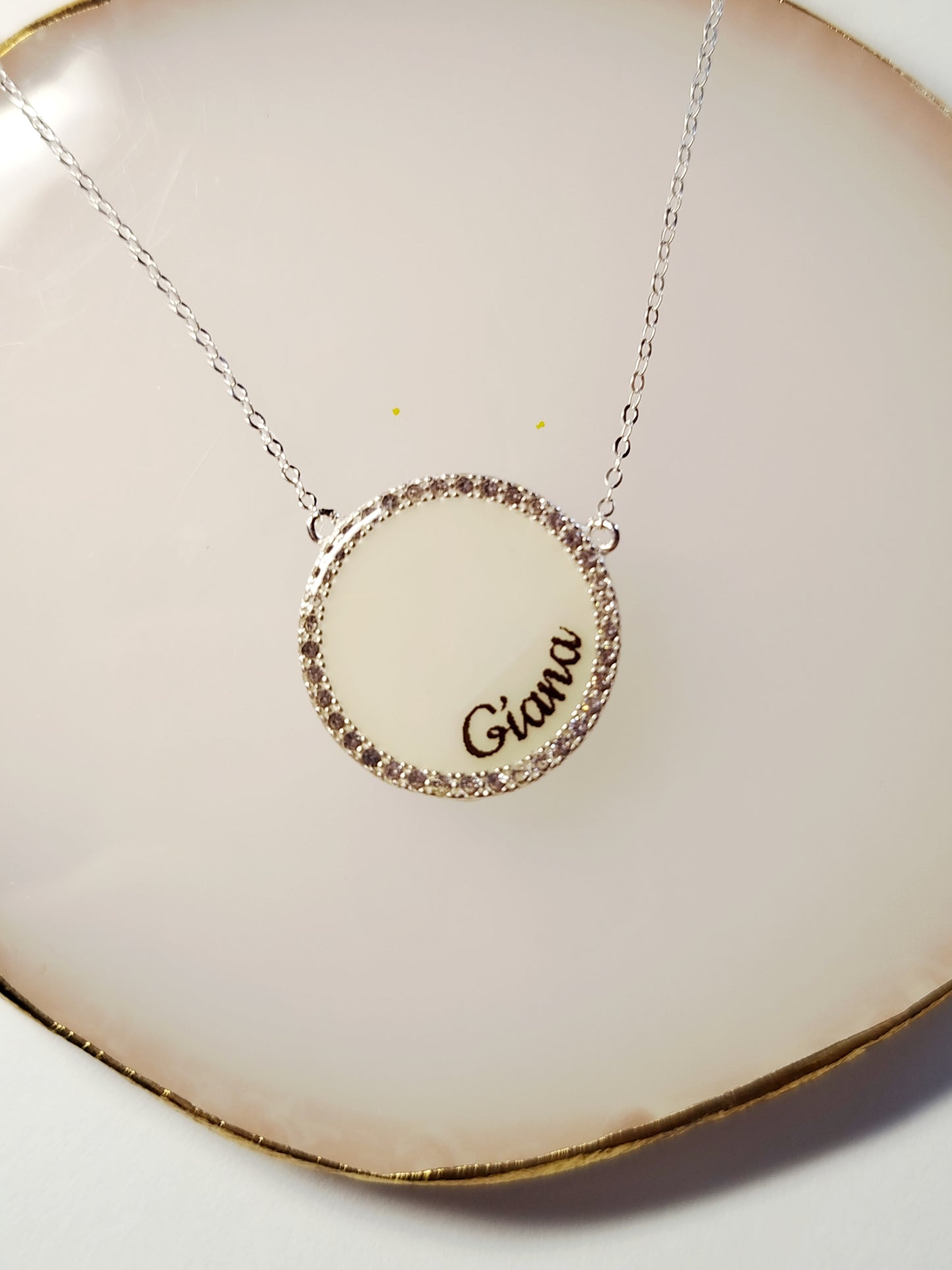 Collier Rond Argent - Lait maternel et/ou mèche de cheveux