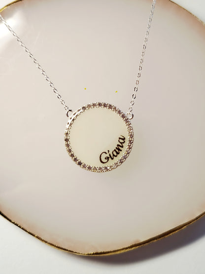 Collier Rond Argent - Lait maternel et/ou mèche de cheveux