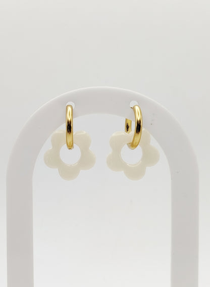 Créoles fleurs interchangeables - Bijoux au lait maternel