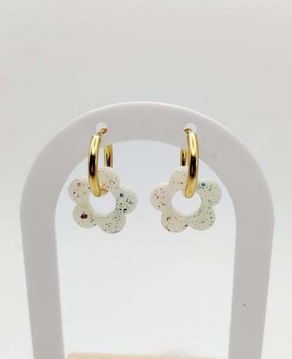 Créoles fleurs interchangeables - Bijoux au lait maternel