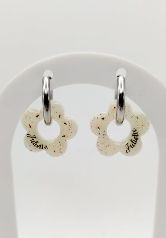 Créoles fleurs interchangeables - lait maternel