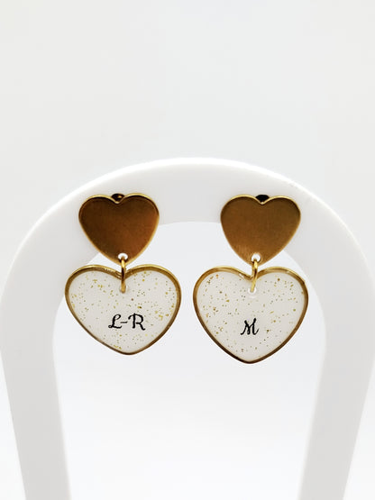Boucles d'oreilles coeur  - Bijoux au Lait maternel
