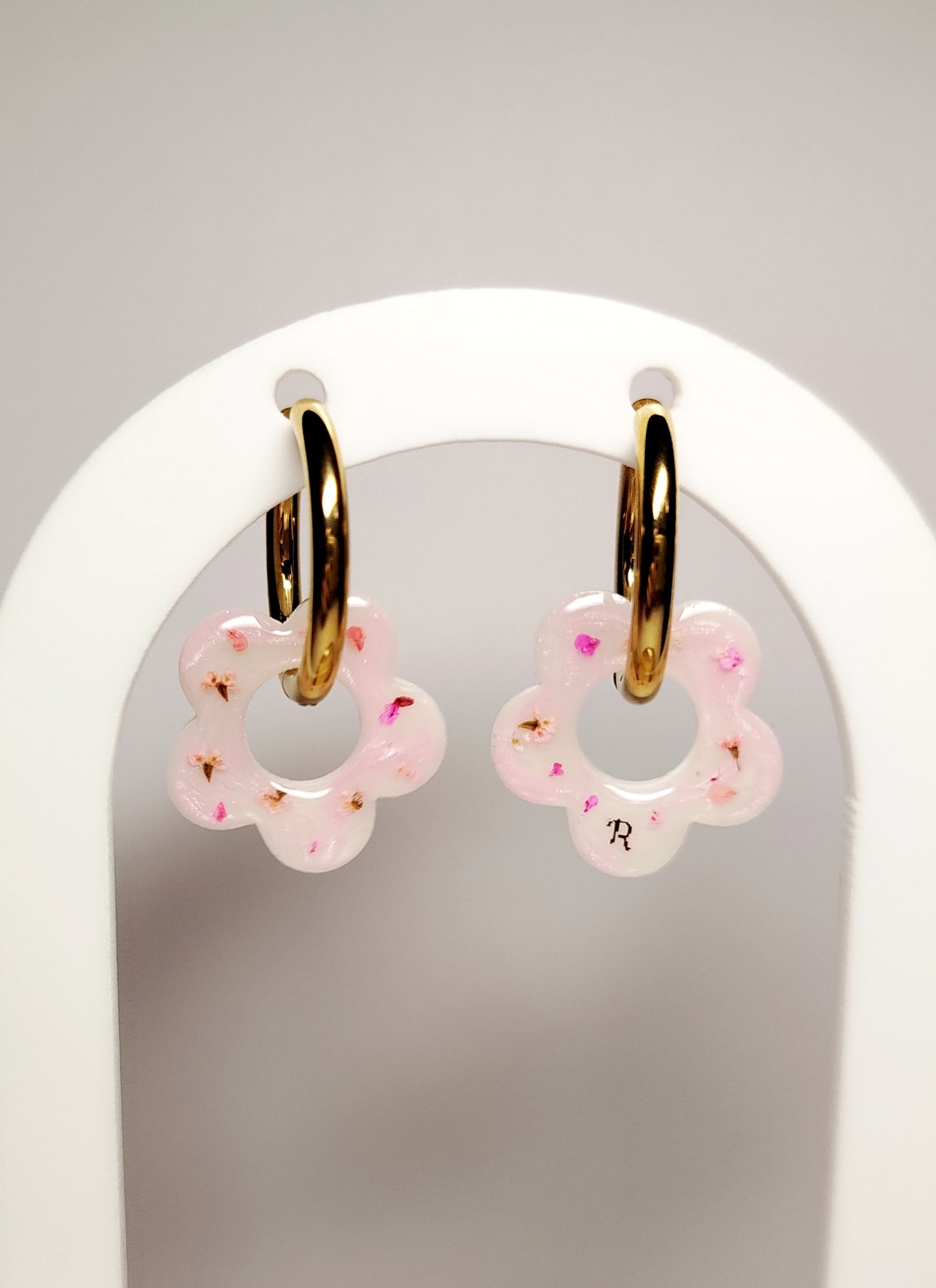 Créoles fleurs interchangeables - Bijoux au lait maternel