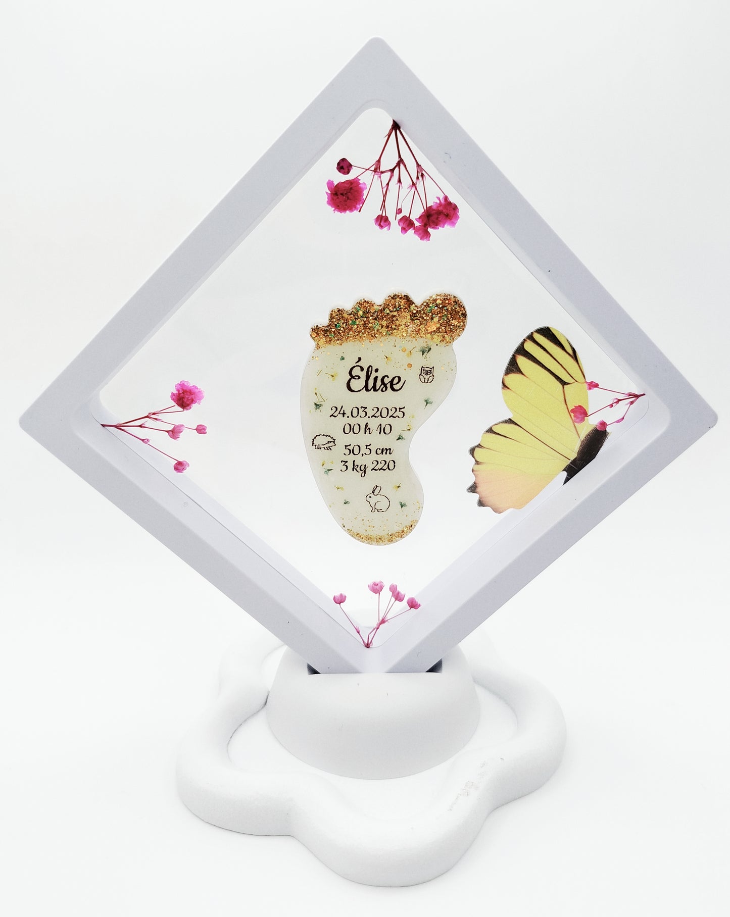 Cadre Pied  - Souvenir en Lait maternel
