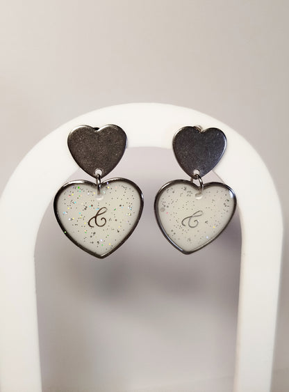 Boucles d'oreilles coeur  - Bijoux au Lait maternel