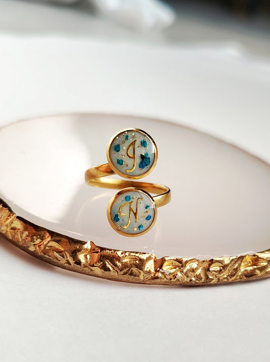 Bague double - Lait maternel et/ou mèche de cheveux