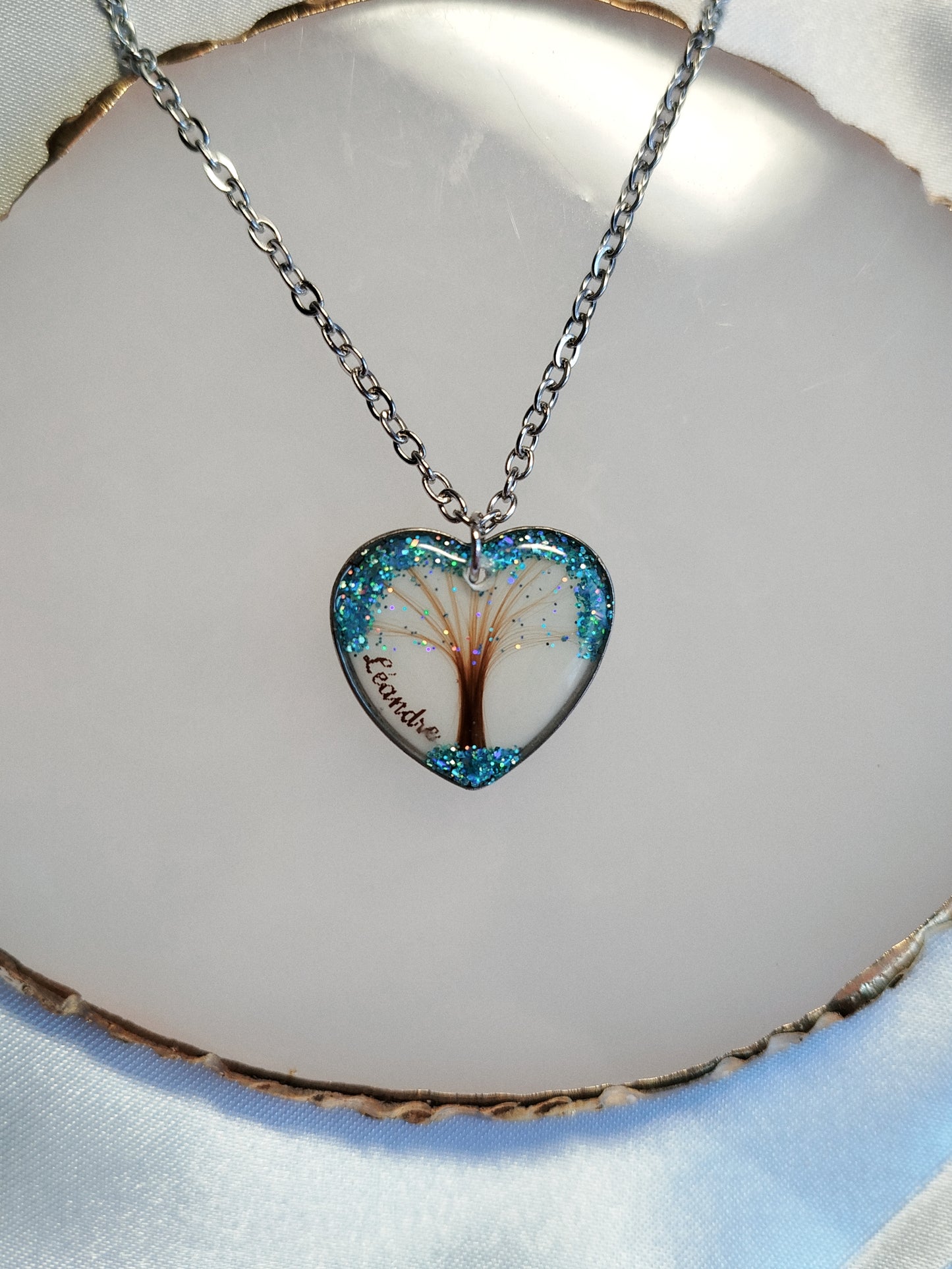 Collier Coeur - Lait maternel et/ou mèche de cheveux