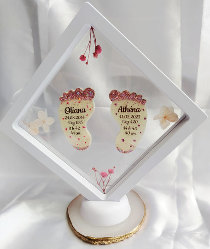 Cadre 2 Pieds - Lait maternel et/ou mèche de cheveux