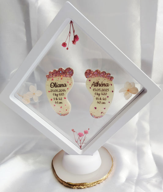 Cadre 2 Pieds - Lait maternel et/ou mèche de cheveux