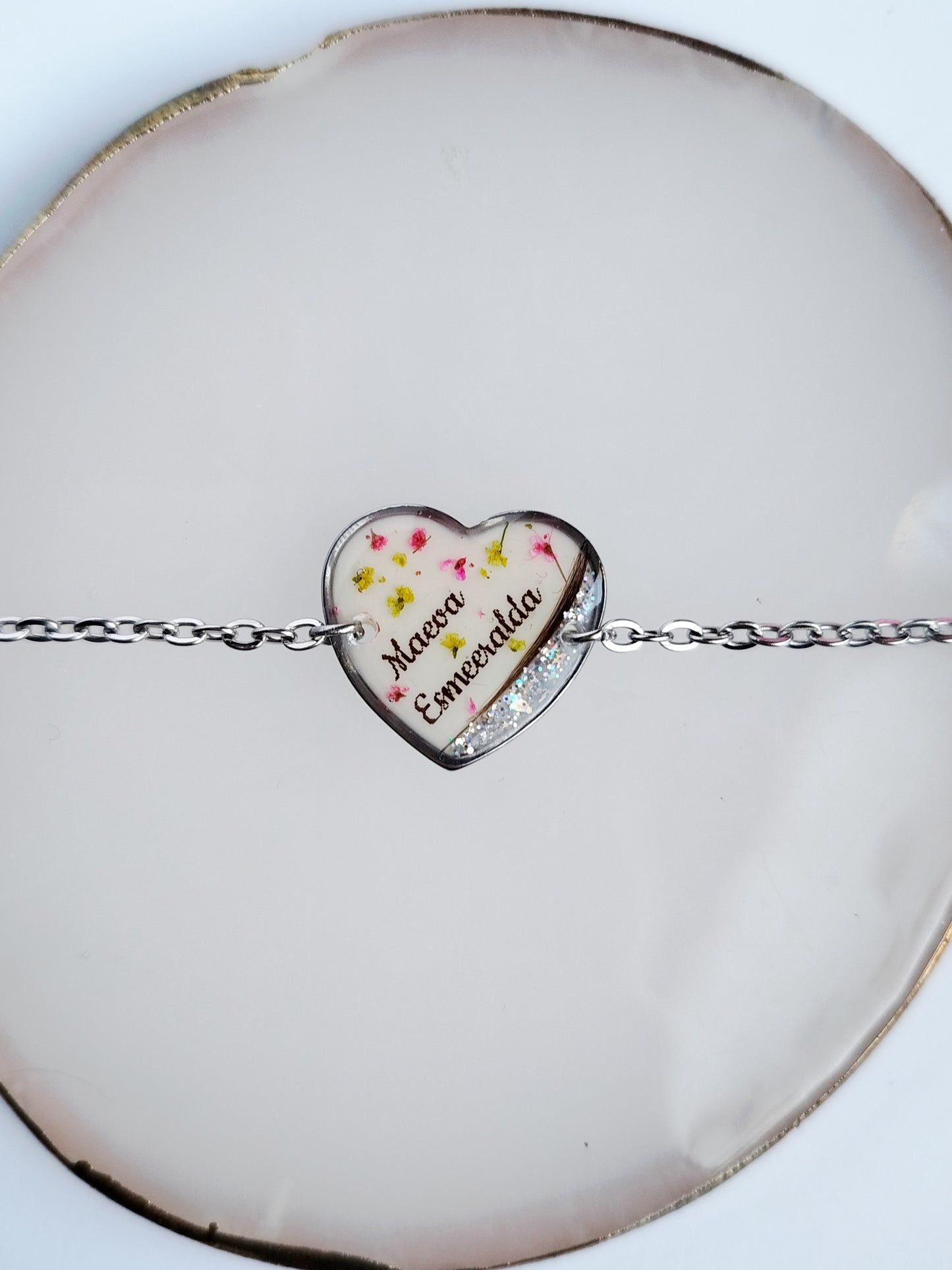 Bracelet Coeur Chaine - Bijoux au Lait maternel