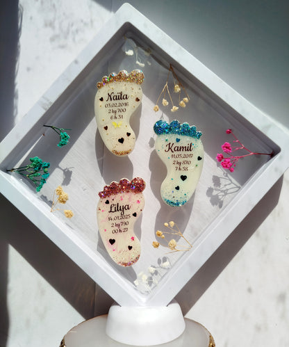 Cadre 3 Pieds - Lait Maternel et/ou Mèche de Cheveux