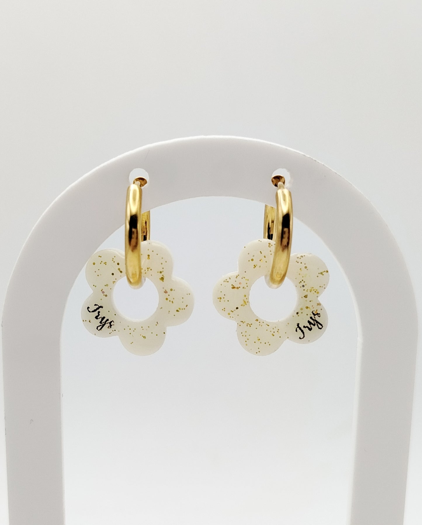 Créoles fleurs interchangeables - Bijoux au lait maternel
