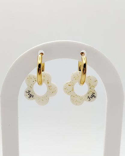 Créoles fleurs interchangeables - Bijoux au lait maternel