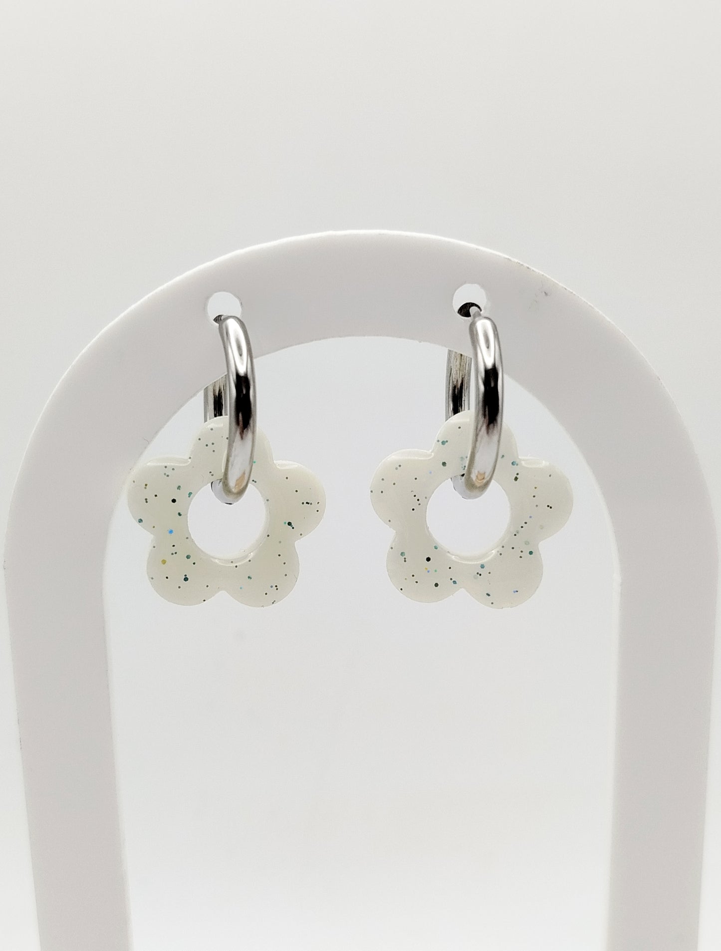 Créoles fleurs interchangeables - Bijoux au lait maternel