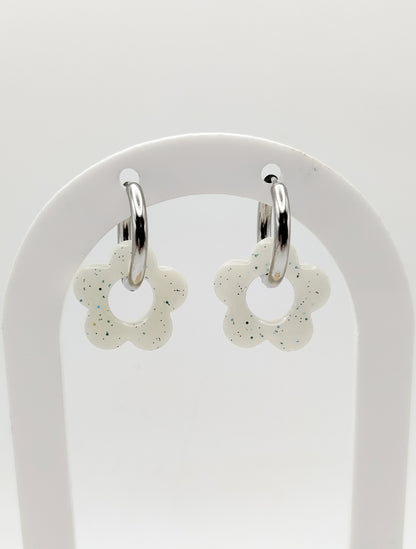 Créoles fleurs interchangeables - Bijoux au lait maternel