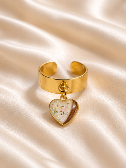 Bague Pendante Coeur - Bijoux au Lait maternel